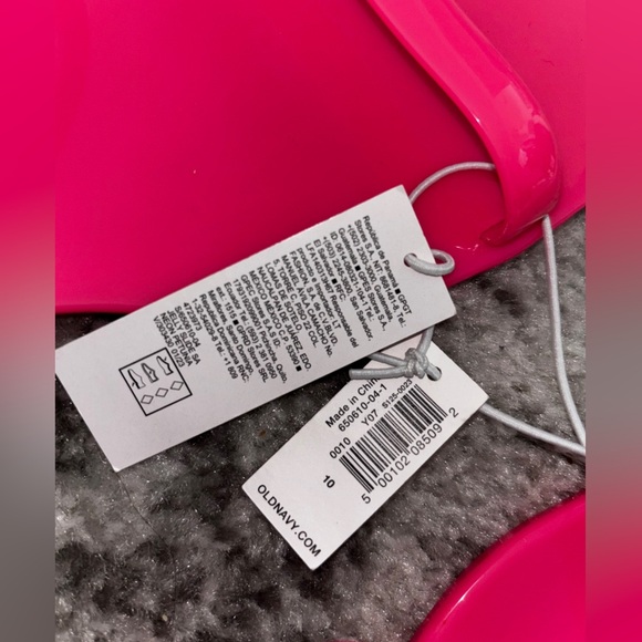 NWT Old Navy Jelly Flip Flop Sandals Bright Pink Size: 10 - Picture 3 of 3